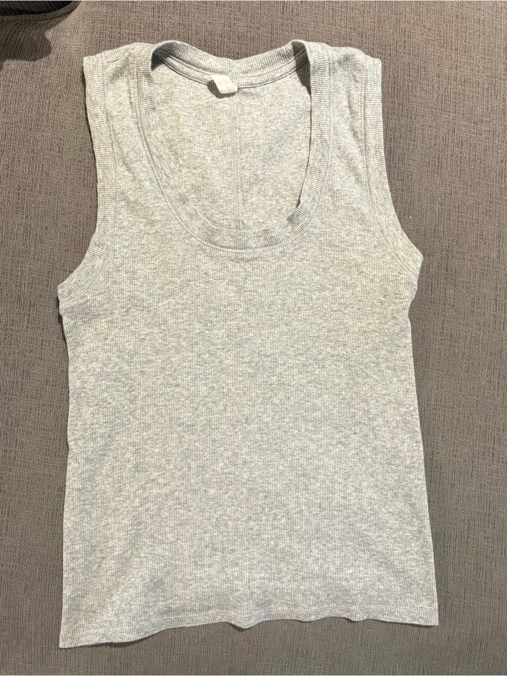 Free People Intimately Ribbed Gray Grey U-Neck Uneck Tank Medium M